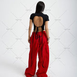 Xituodai American Retro Baggy Wide-leg Overalls Women Y2K Harajuku Loose Casual Pants Punk Oversized Sweatpants Hip-hop Trendy Streetwear