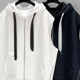 Xituodai Hong Kong-style hooding vest men's Outlook cool trend zipper put on this cool sleepy Nashie