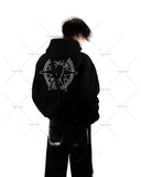 Xituodai Trendy Brand Harajuku Streetwear American Retro Pattern Printed Oversized Sweatshirt Men Gothic Punk Fashion Casual Loose Hoodie