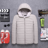 Xituodai Ultra Light Down Jackets  Feather Cotton Hoodie Autumn Winter Men Long Sleeve Zipper Waterproof Lightweight Coat Tops Oversize