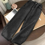 Xituodai American Street Jeans Men Y2K Fall Design Feel Flame Embroidery Straight Casual Pants Fashion Brand Loose Wide Leg Pants Denim