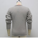 Xituodai Fashion Men Coarse Needle Knitted Sweater Retro Diagonal Placket Cardigan Autumn Winter Grey Casual Knitwear Coat Streetwear