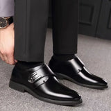 Xituodai Equzu Business Men Shoes Fashion British Male Leather Shoe 2024 New Black Office Dress Shoes Breathable Pointed Toe Party Wedding Shoe