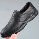 Xituodai Ejiejia 2024 Autumn New Leather Shoes for Men Light Slip-on Soft Sole Driving Shoes Leather Daily Commuter Shoes Casual Loafers Zapatos