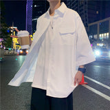 Xituodai Workwear Shirt Men's Short Sleeve Summer Ice Silk Thin Shirt 2024 Loose Half Sleeve Top Coat