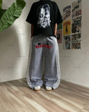 Xituodai Y2K Harajuku Streetwear American Hip-hop Retro Striped Sweatpants Punk Style Letters Anime Print Baggy Straight Wide Leg Pants