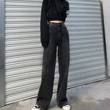 Xituodai Y2K Fashion Retro Niche Heavy Industry Fold Washed Micro-trumpet Jeans Big Pocket Gothic Punk Casual Wide-leg Pants Streetwear