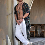 Xituodai - Men's Festive Hippie Linen Holiday Cardigan