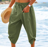 Xituodai - Men's Linen Shorts Beach Shorts Capri Pants