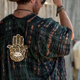 Xituodai - Men's Festive Hippie Linen Holiday Cardigan