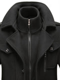 Xituodai - Men's Business Woolen Coat Fashion Double Collar Mid-length Woolen Jacket For Autumn/Winter