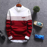 Xituodai New Autunm Pullovers Men Fashion Strip Causal Knitted Sweaters Pullovers Mens Slim Fit O Neck Knitwear Mens Brand Clothing 2021