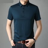 Xituodai Top Grade Mulberry Silk New Summer Brand Men Polo Shirts Designer Short Sleeve Casual Tops Fashions Korean Fashion Clothing