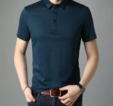 Xituodai Top Grade Mulberry Silk New Summer Brand Men Polo Shirts Designer Short Sleeve Casual Tops Fashions Korean Fashion Clothing