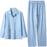 Xituodai 100% Cotton Pijama for Men 2 Pieces Lounge Sleepwear Pyjamas Plaid Spring Bedgown Home Clothes Man PJs Pure Cotton Pajamas Set