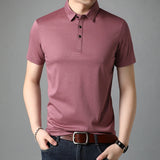 Xituodai Top Grade Mulberry Silk New Summer Brand Men Polo Shirts Designer Short Sleeve Casual Tops Fashions Korean Fashion Clothing