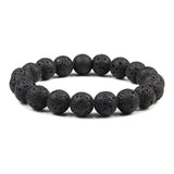 Natural Stone 6/8/10mm Beads Tiger Eye Bracelet Classic Men Women Buddha Black Lava Bracelets Minimalist Yoga Meditation Jewelry