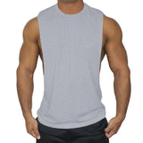 Xituodai Running Vest Men Gym Tank Tops bodybuilding clothing soild O-Neck cotton muscle tanktop Men Training Sleeveless singlets