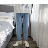 Xituodai Men Vintage Kpop Light Blue Jeans 2022 Mens Casual Streetwear Loose Harem Pants Male Oversized High Waisted Denim Pants