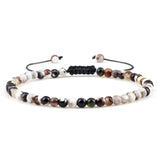 4mm Natural Mini Beads Bracelets for Women Men Round Agates Onyx Stone Yoga Braided Bracelet Elastic Charm Bangle Prayer Jewelry