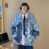 Xituodai Mens Jackets Harajuku Fashion Printed Oversized Coats 2021 Japanese Streetwear Varsity Windbreaker Outwear