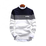 Xituodai New Autunm Pullovers Men Fashion Strip Causal Knitted Sweaters Pullovers Mens Slim Fit O Neck Knitwear Mens Brand Clothing 2021