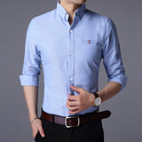 Xituodai Fall New Fashion Brand Designer Shirt Man Dress Shirt Long Sleeve Slim Fit Button Down 100% Cotton Casual Mens Clothing