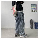 Xituodai Denim Trousers Male Jeans Denim Cargo Pants Baggy Wide Leg Jeans Casual Autumn Winter Korean Streetwear Hip Hop Cowboy