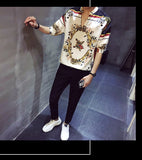 Xituodai 2022 New Arrival Hot Sale Top Fashion Brand Clothing V-neck Men Shirt Summer Loose Medium Printing Collar Cotton Casual Shirts