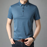 Xituodai Top Grade Mulberry Silk New Summer Brand Men Polo Shirts Designer Short Sleeve Casual Tops Fashions Korean Fashion Clothing