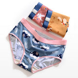 Xituodai Couples Panties Cute Cartoon Men Underwears Women Underpants Sexy Lovers Panty Middle Waist Soft Modal Boxers Plus Size Briefs