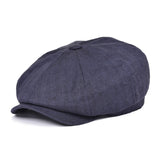 Herringbone Linen Newsboy Cap Men Summer Women Bakerboy Caps Breathable Flat Hat Apple Beret Hats