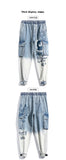 Xituodai Graffiti Jeans Cargo Jeans Pants Print Denim Trousers Male Harajuku Autumn Blue Korean Streetwear Hip Hop Hippie 5XL