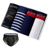 Xituodai 4Pcs Print Cotton Man Briefs Set Men's Panties For Gay Open Front Underwear Camouflage 2022 Mens Underpants Sexy Bikini