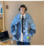 Xituodai Mens Jackets Harajuku Fashion Printed Oversized Coats 2021 Japanese Streetwear Varsity Windbreaker Outwear