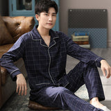 Xituodai Autumn 100% Cotton Pijama Hombre Lounge Sleepwear Pyjama Femme Plaid Spring Bedgown Home Clothes Man PJs Pure Cotton Pajamas Set