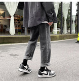 Xituodai Men Grey Streetwear Baggy Jeans 2022 Mens Kpop Solid Denim Pants Couple High Waisted Vintage Oversized Joggers Pants