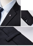 Xituodai (Jacket+Vest+Pants) Mens Wedding Suits Solid Color Lapel 2 Button Business Suits Tuxedo 3 Pcs Coats Groom Terno Suits For Men