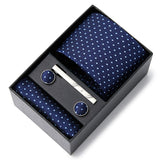 Top Quality 7.5 cm Business Ties Hanky Cufflink Set Tie Clips Green Necktie Corbatas For Men Wedding In Gift Box Slim Gravatas