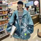 Xituodai Mens Jackets Harajuku Fashion Printed Oversized Coats 2021 Japanese Streetwear Varsity Windbreaker Outwear