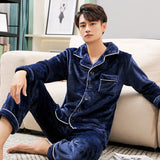 Xituodai Winter Coral Fleece Pajamas for Men Dormir Lounge Sleepwear PJs Man's Bedroom Home Clothes Pijamas Thicken Bedgown Warm Pyjamas