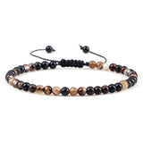 4mm Natural Mini Beads Bracelets for Women Men Round Agates Onyx Stone Yoga Braided Bracelet Elastic Charm Bangle Prayer Jewelry