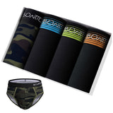 Xituodai 4Pcs Print Cotton Man Briefs Set Men's Panties For Gay Open Front Underwear Camouflage 2022 Mens Underpants Sexy Bikini