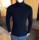 Xituodai 2022 Korean Slim Solid Color Turtleneck Sweater Mens Winter Long Sleeve Warm Knit Sweater Classic Solid Casual Bottoming Shirt