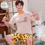 Xituodai Spring Autumn Knitted Cotton Long Sleeved Men's Pajamas Sets Male Pajama Set Letter Pajama For Men Sleepwear Suit Homewear 3XL