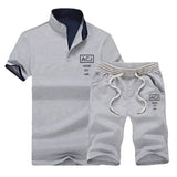 Xituodai Summer Polo Shirt Mens Short Sleeve Polo + Shorts Suit Male Solid Jersey Breathable 2PC Top Short Set Fitness Sportsuits Set Men