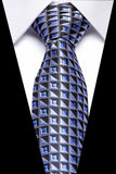 Xituodai Male Dark Blue Striped  Luxury Tie Silk Bussiness For Man Formal Wedding Party