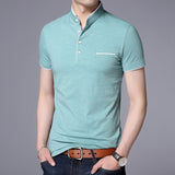 Xituodai 2022 New Fashion Brand Polo Shirt Men's Summer Mandarin Collar Slim Fit Solid Color Button Breathable Polos Casual Men Clothing