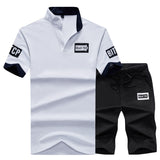 Xituodai Summer Polo Shirt Mens Short Sleeve Polo + Shorts Suit Male Solid Jersey Breathable 2PC Top Short Set Fitness Sportsuits Set Men