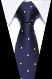 Xituodai Male Dark Blue Striped  Luxury Tie Silk Bussiness For Man Formal Wedding Party